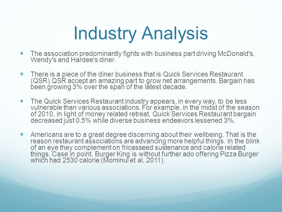 Fast food industry analysis in pakistan